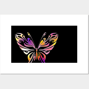 Butterfly Animal Color Wild Forest Nature Chrome Graphic Posters and Art